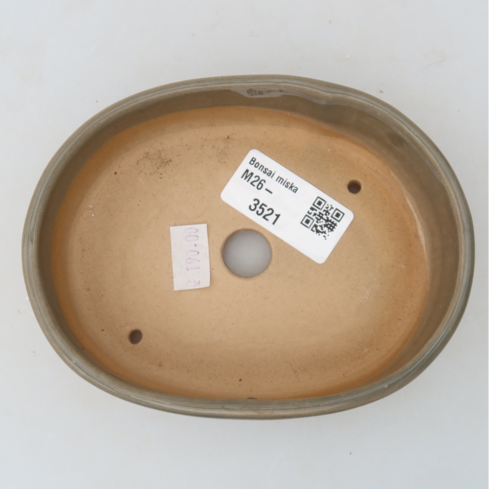 Ceramic bonsai pot, 13 x 10 x 3.5 cm, gray