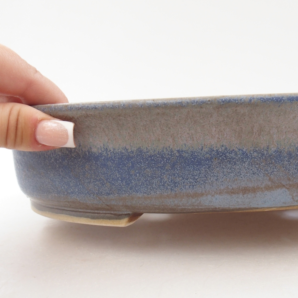 Ceramic bonsai bowl 26,5 x 23,5 x 5,5 cm, colour blue