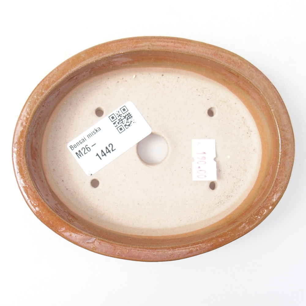 Ceramic bonsai bowl 13 x 10,5 x 3 cm, brown