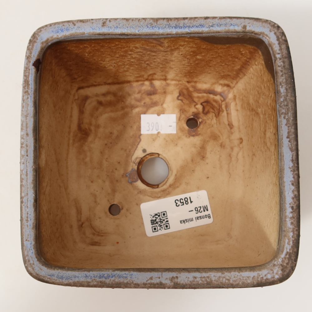 Ceramic bonsai pot, 13 x 13 x 8 cm, blue