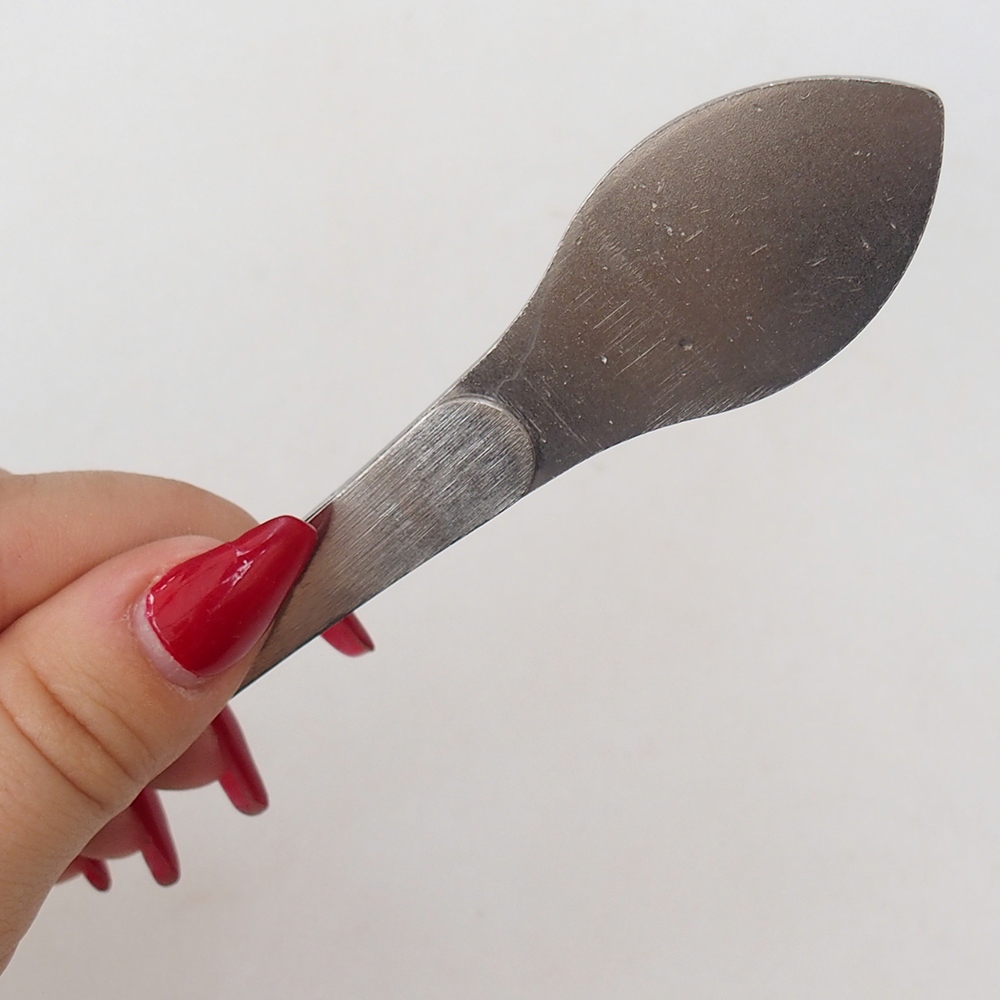 Spatula and curved tweezers 22 cm - stainless steel