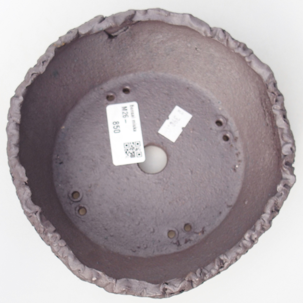 Ceramic bonsai bowl 16,5 x 16,5 x 5,5 cm, metal colour