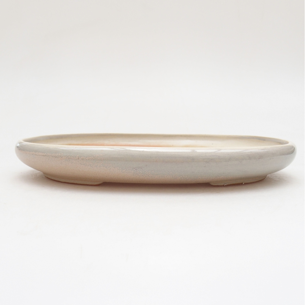 Ceramic bonsai bowl 22 x 16,5 x 3 cm, color beige