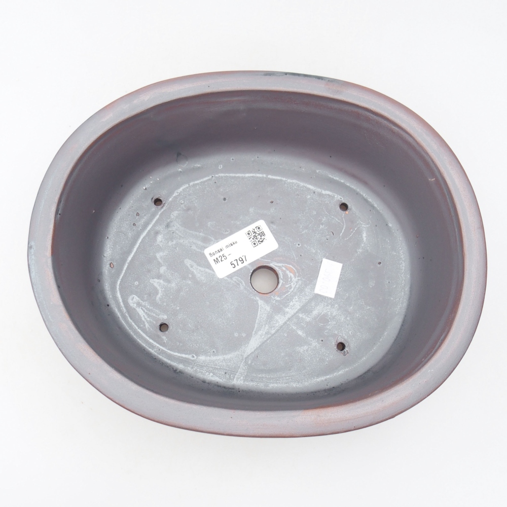 Ceramic bonsai bowl 23 x 19,5 x 7 cm, color metallic