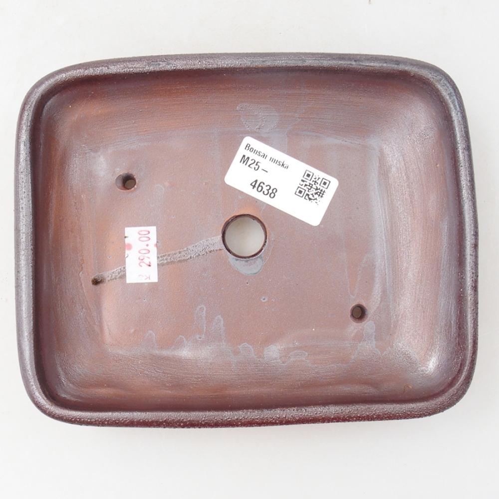 Ceramic bonsai bowl 17 x 13,5 x 3,5 cm, color metallic