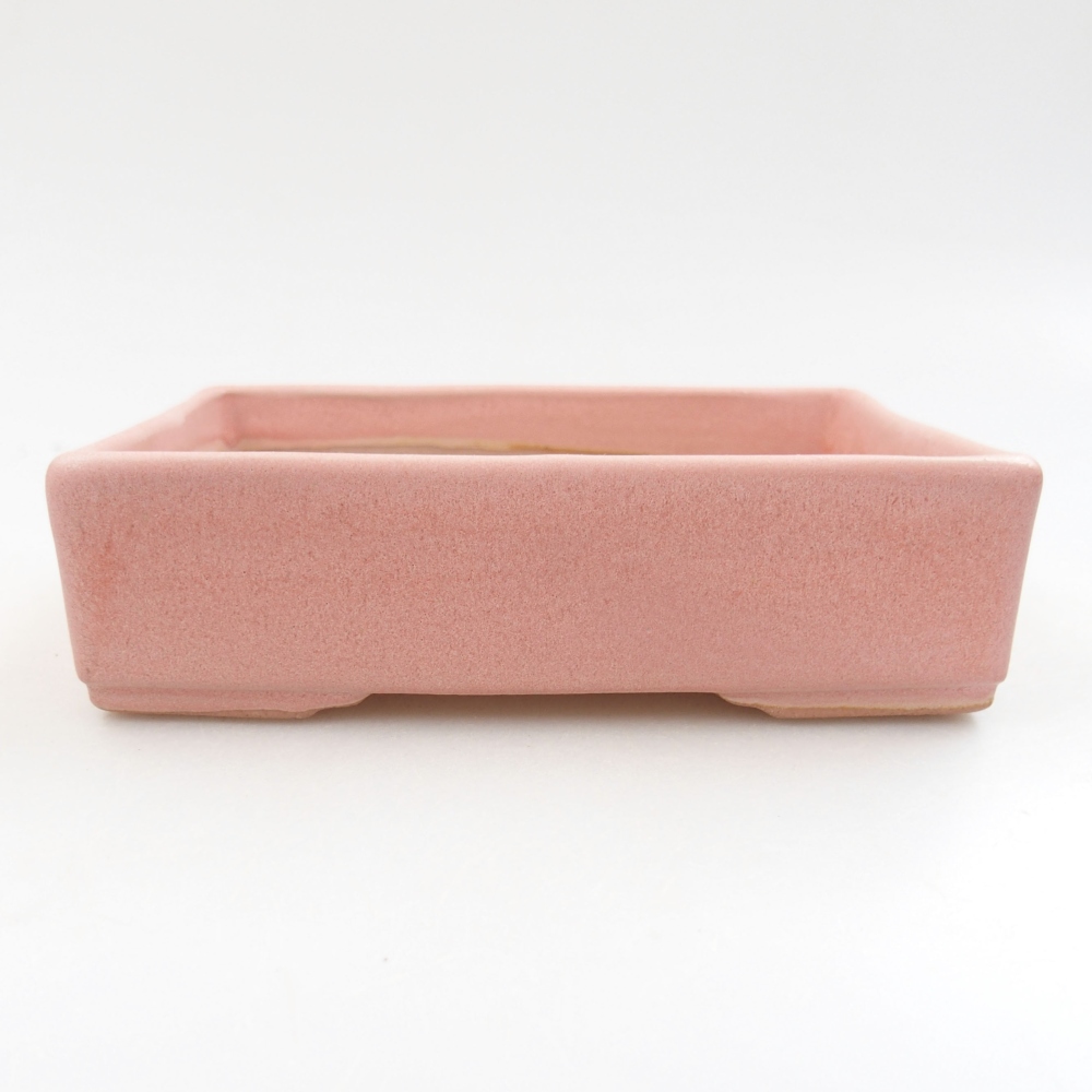 Ceramic bonsai bowl 12,5 x 9,5 x 3,5 cm, color pink