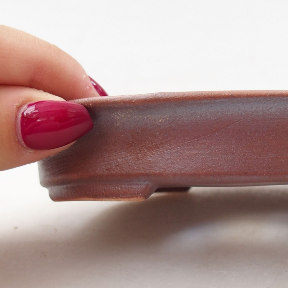 Ceramic bonsai bowl  12,5 x 10,5 x 2 cm, color brown