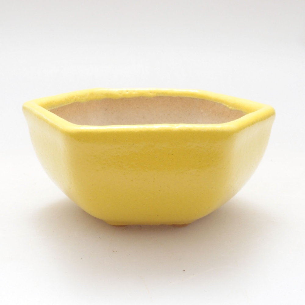 Ceramic bonsai bowl 6,5 x 6 x 3 cm, yellow