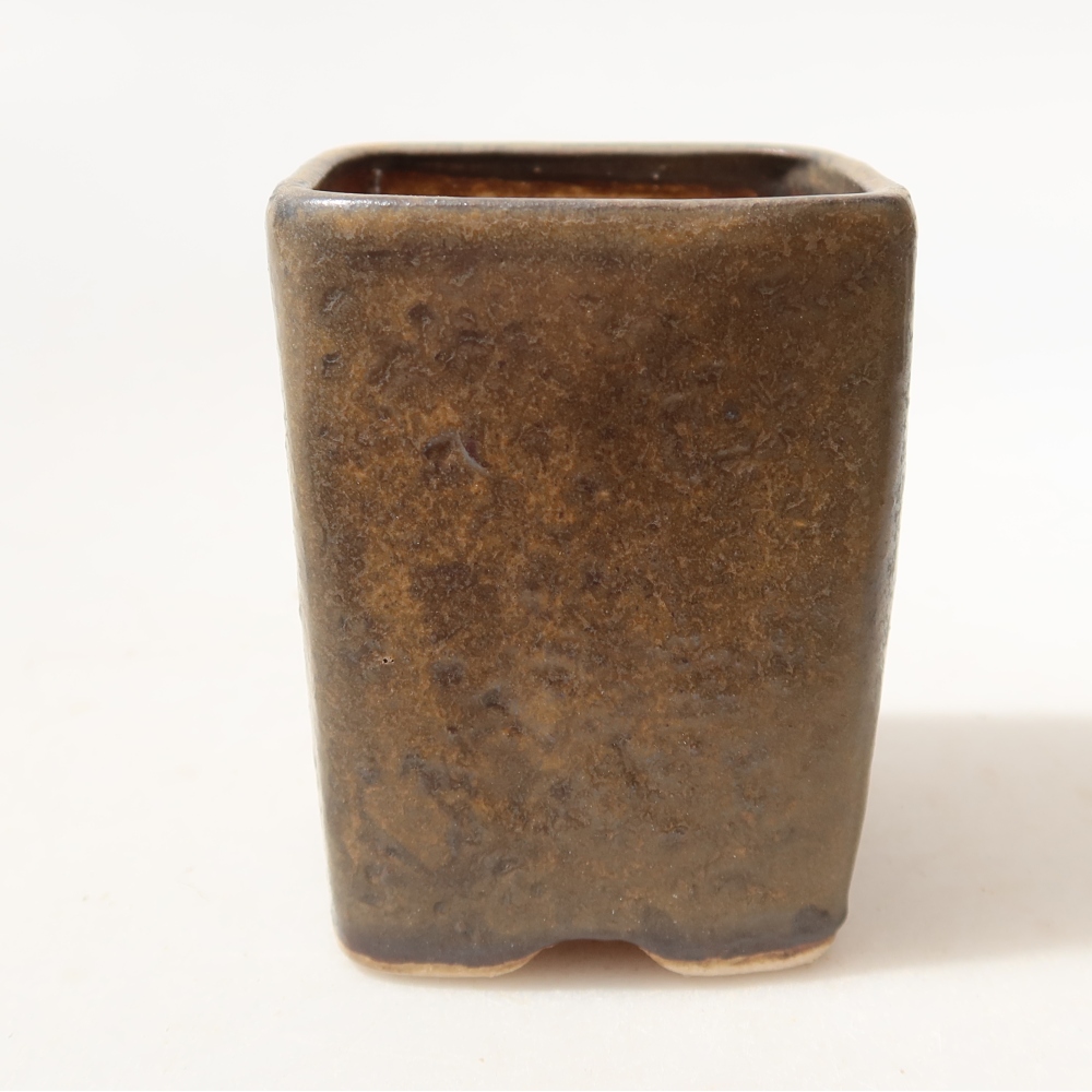 Ceramic bonsai bowl 5 x 5 x 6,5 cm, brown