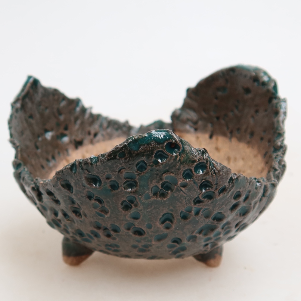 Ceramic Shell  10 x 9.5 x 6.5 cm, green