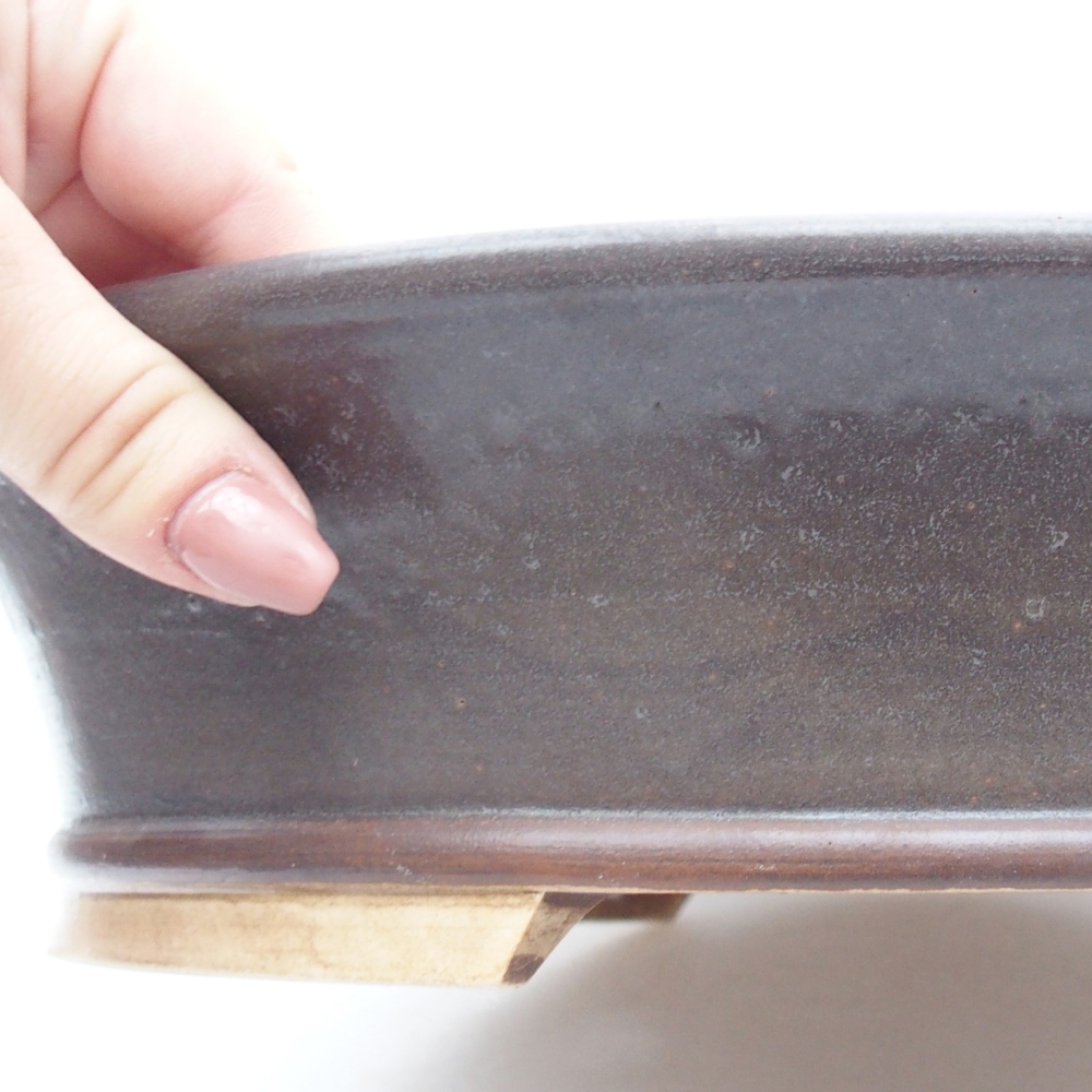 Ceramic bonsai bowl 32,5 x 29 x 7 cm, brown