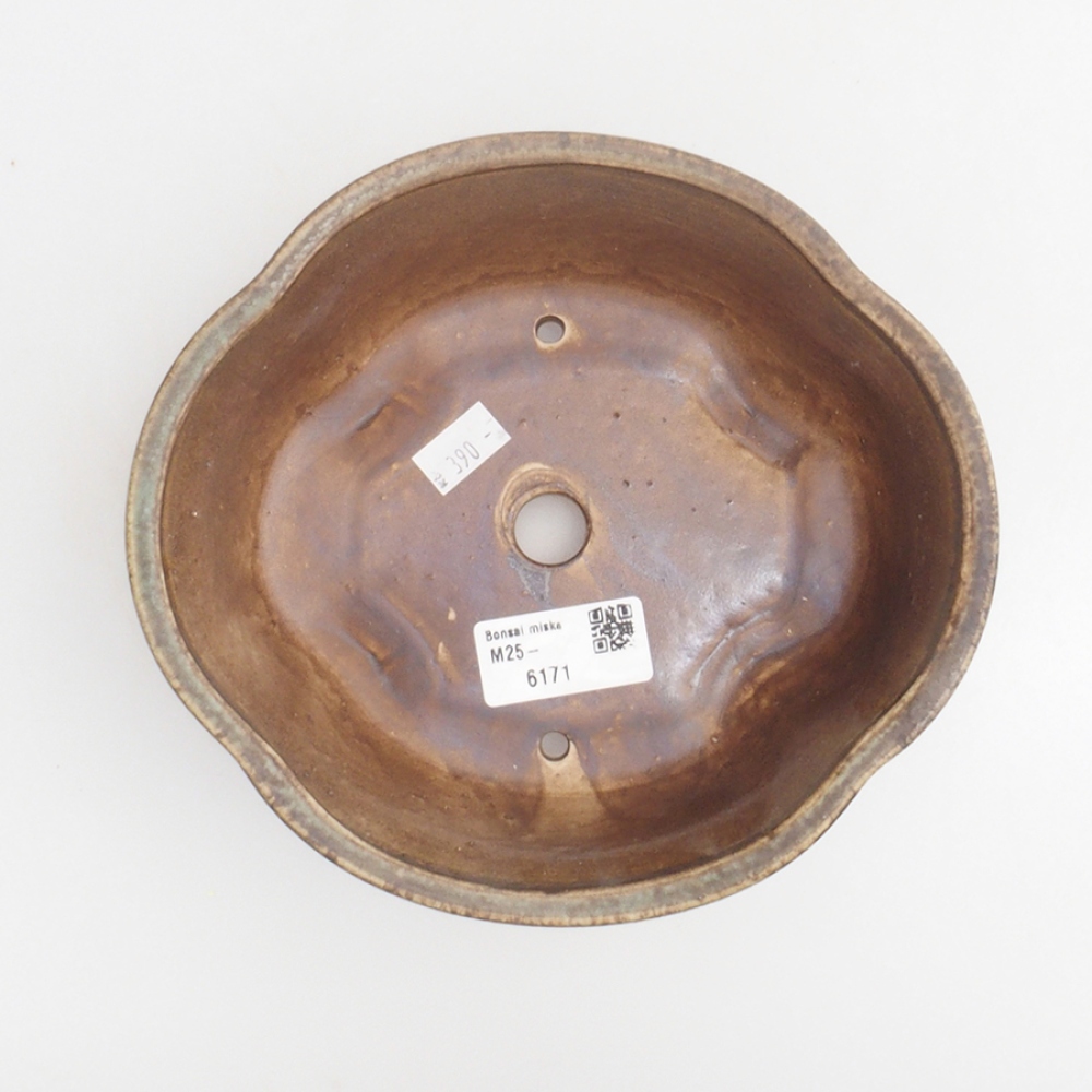 Ceramic bonsai bowl 18 x 17 x 6 cm, color brown