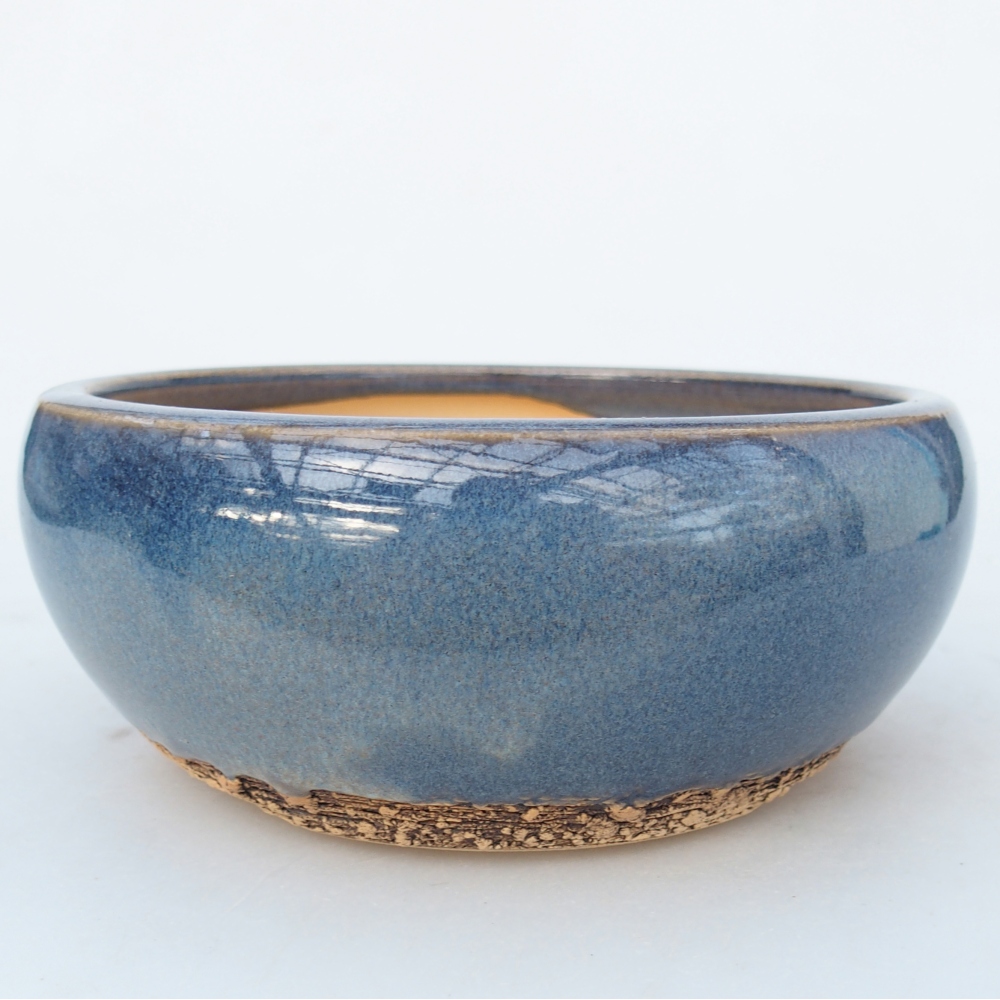 Ceramic bonsai bowl 14,5 x 14,5 x 6 cm, colour blue