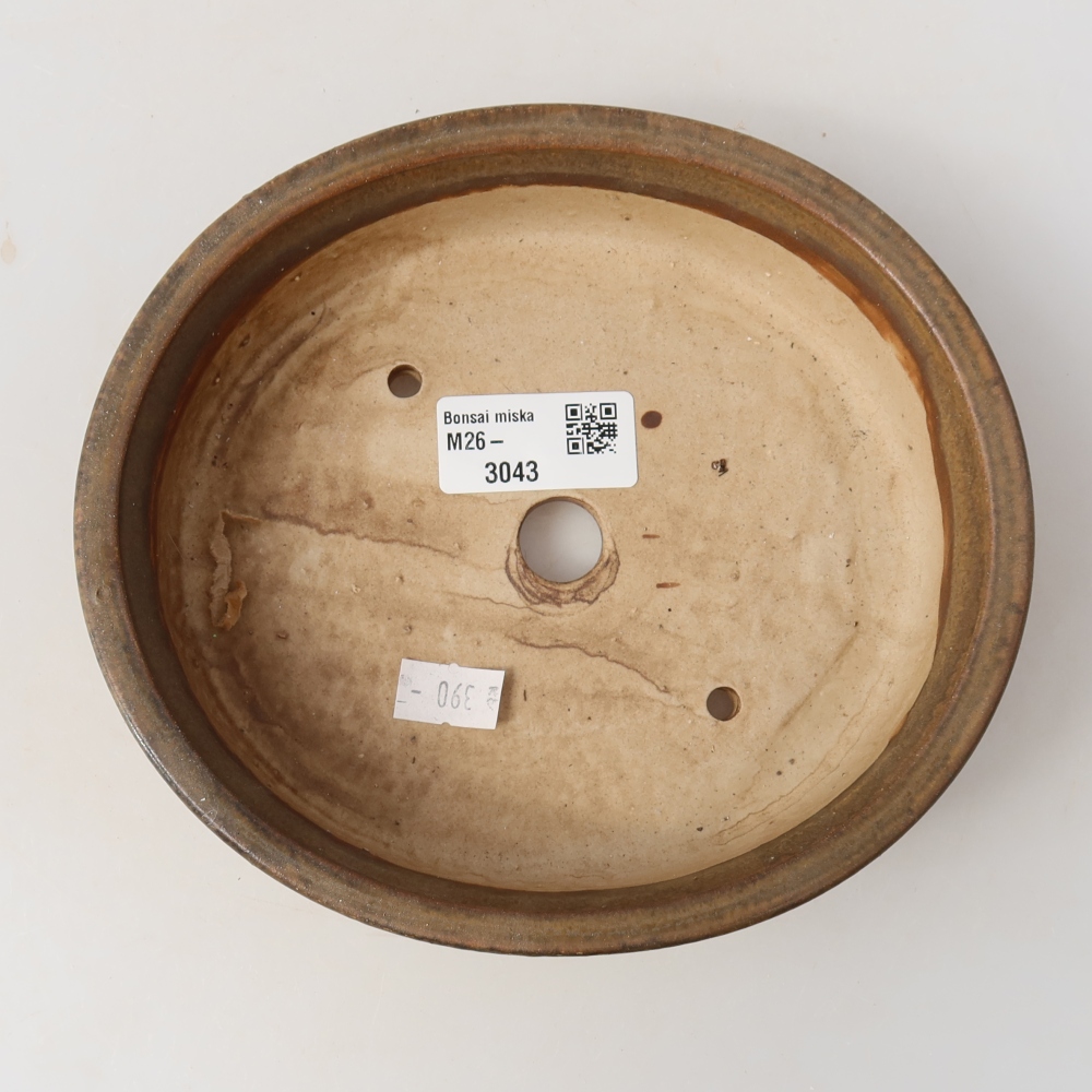 Ceramic bonsai bowl 17,5 x 16 x 4,5 cm, brown