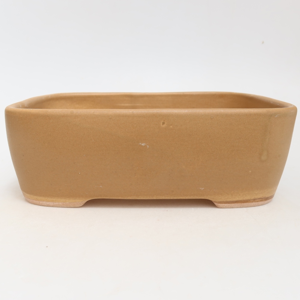 Ceramic bonsai pot, 23 x 17.5 x 7.5 cm, brown