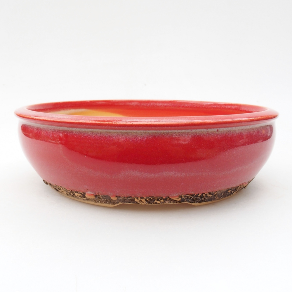 Ceramic bonsai bowl 19 x 19 x 5,5 cm, color red