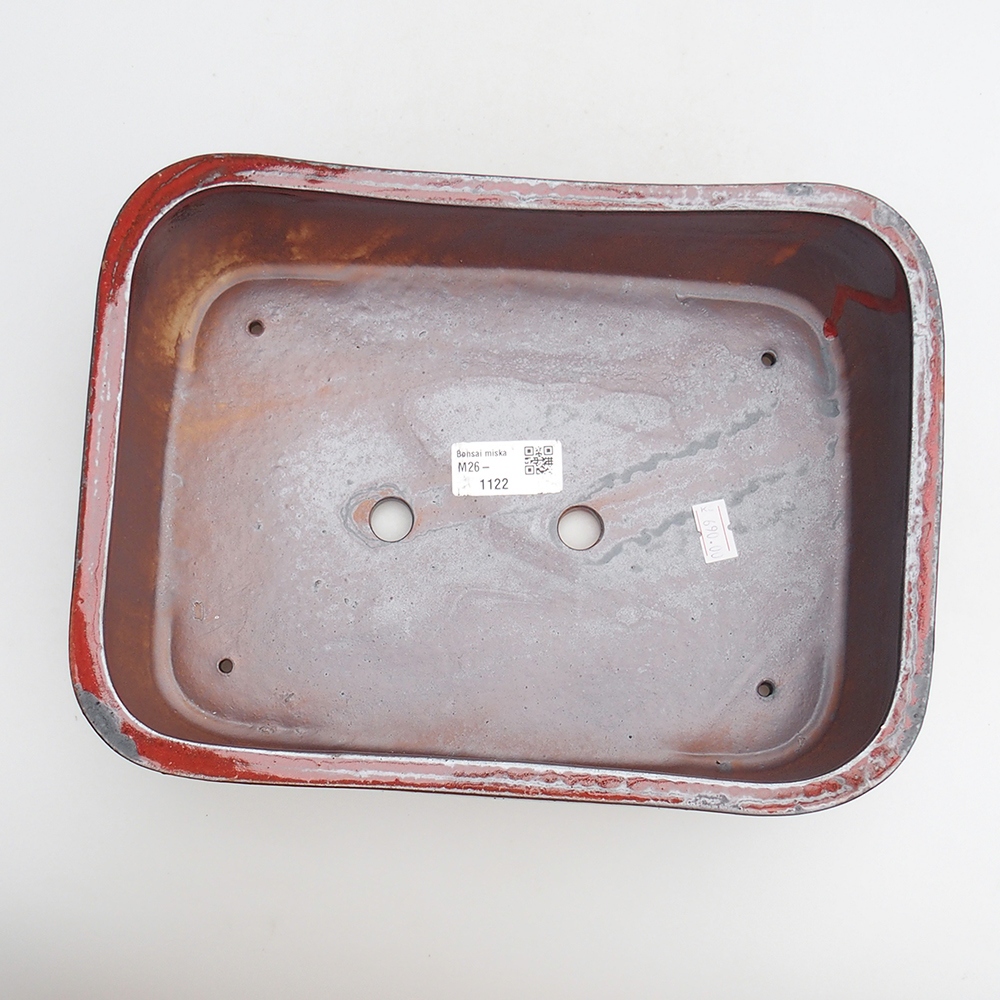 Ceramic bonsai bowl 27,5 x 20 x 7 cm, colour red