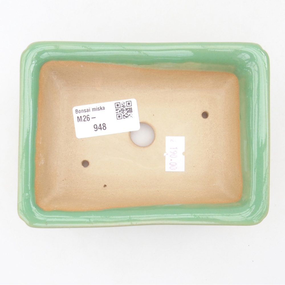 Ceramic bonsai bowl 13,5 x 10 x 4 cm, green