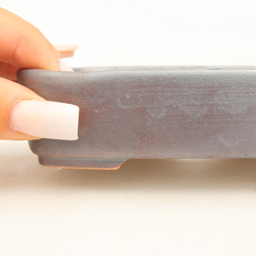Ceramic bonsai pot, 13 x 9.5 x 3.5 cm, metallic color
