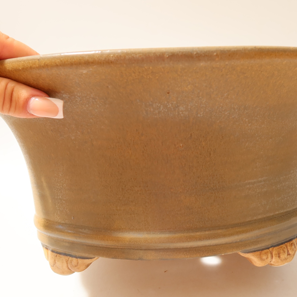 Ceramic bonsai bowl 32 x 32 x 14 cm, brown