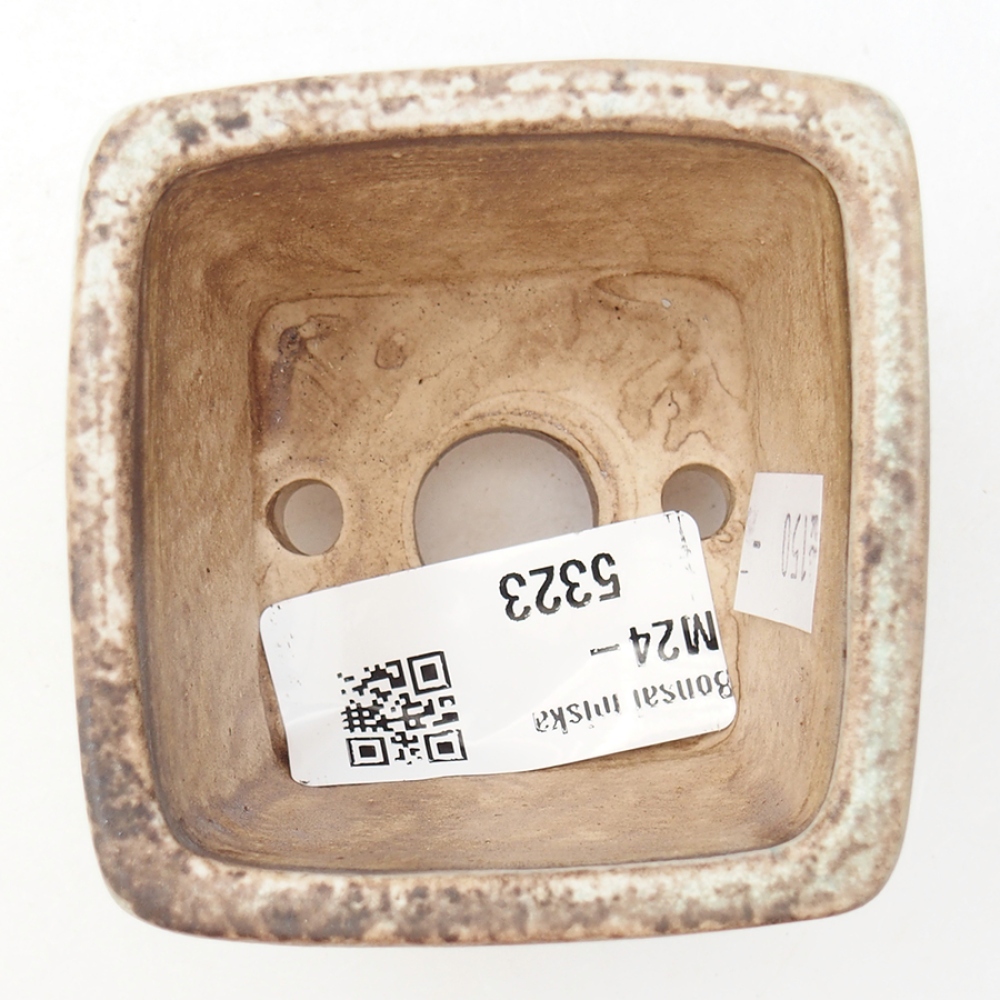 Ceramic bonsai bowl 6 x 6 x 4,5 cm, green color