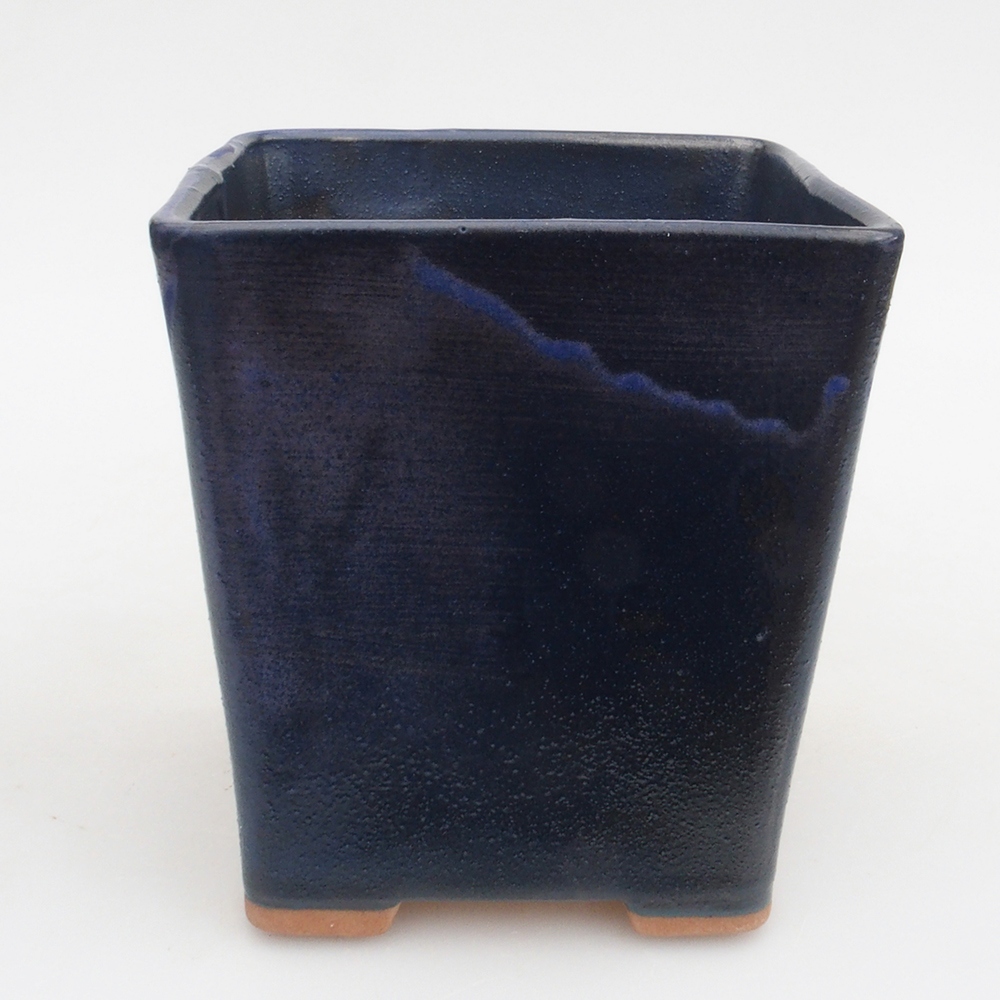 Ceramic bonsai bowl 10,5 x 10,5 x 10,5 cm, color blue