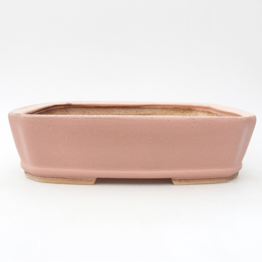 Ceramic bonsai bowl 25 x 21,5 x 6,5 cm, pink