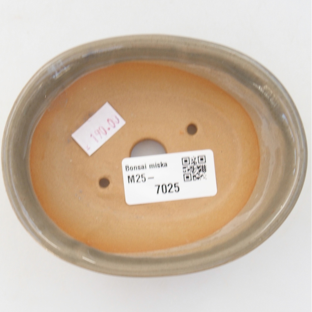Ceramic bonsai bowl 11 x 9 x 4 cm, grey