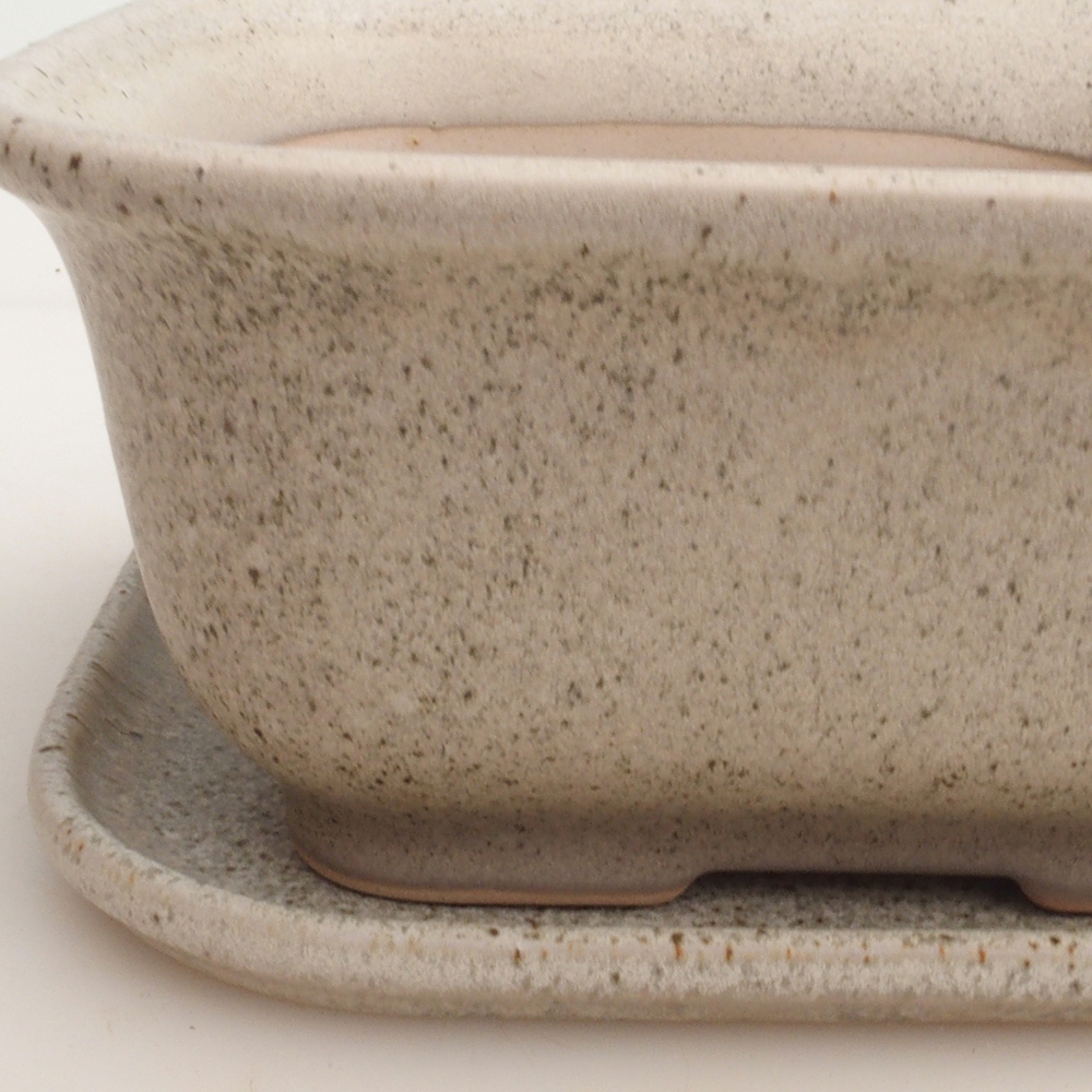 Bonsai bowl + saucer H36 - 17 x 15 x 7.5 cm. - beige