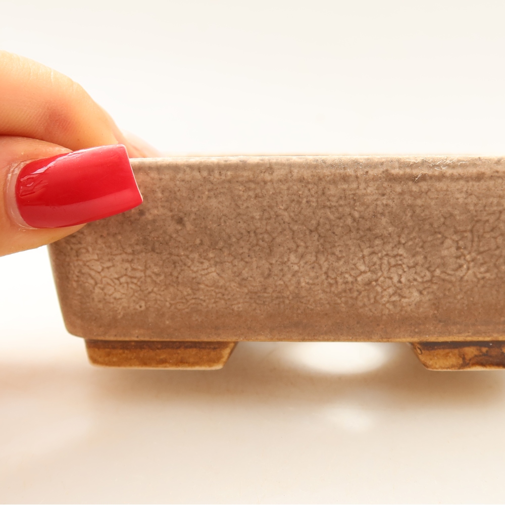 Ceramic bonsai pot, 10 x 8 x 3.5 cm, pink