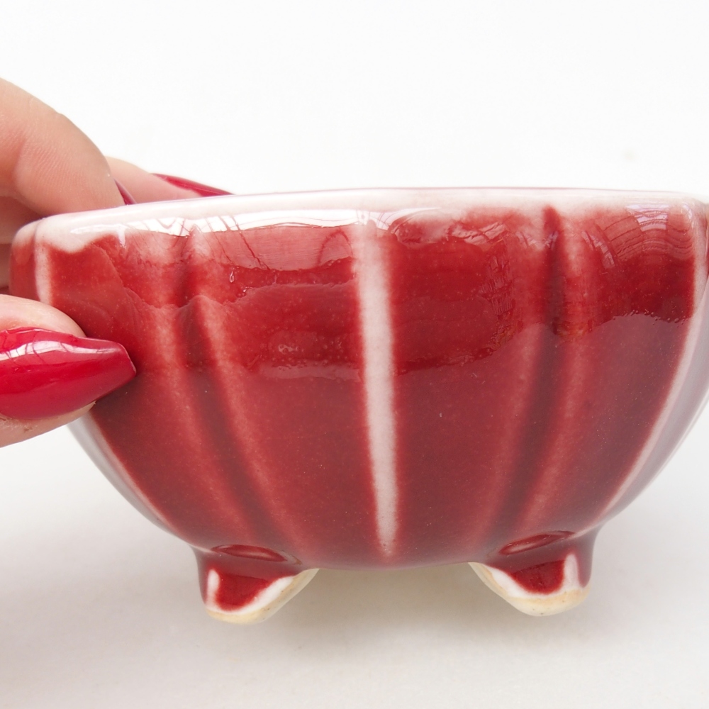 Ceramic bonsai bowl 11 x 11 x 5,5 cm, colour red