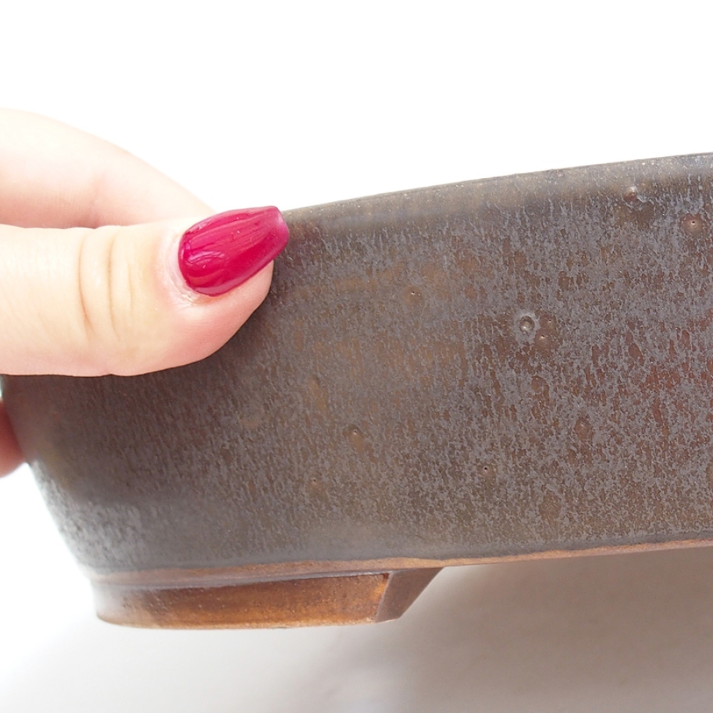 Ceramic bonsai bowl  28,5 x 24,5 x 6  cm, color  brown