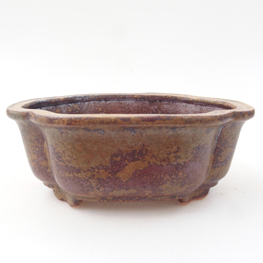 Ceramic bonsai bowl 13,5 x 10 x 5 cm, color brown