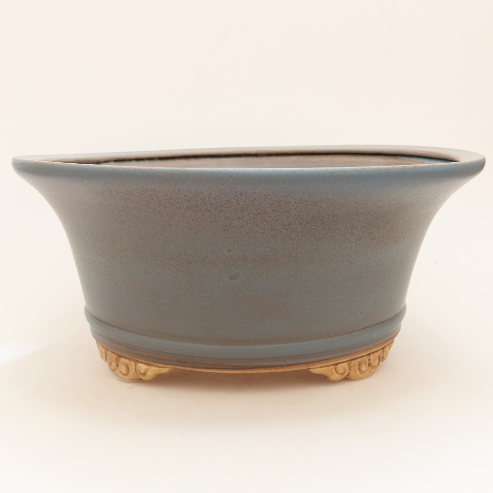 Ceramic bonsai pot, 29 x 29 x 12 cm, blue