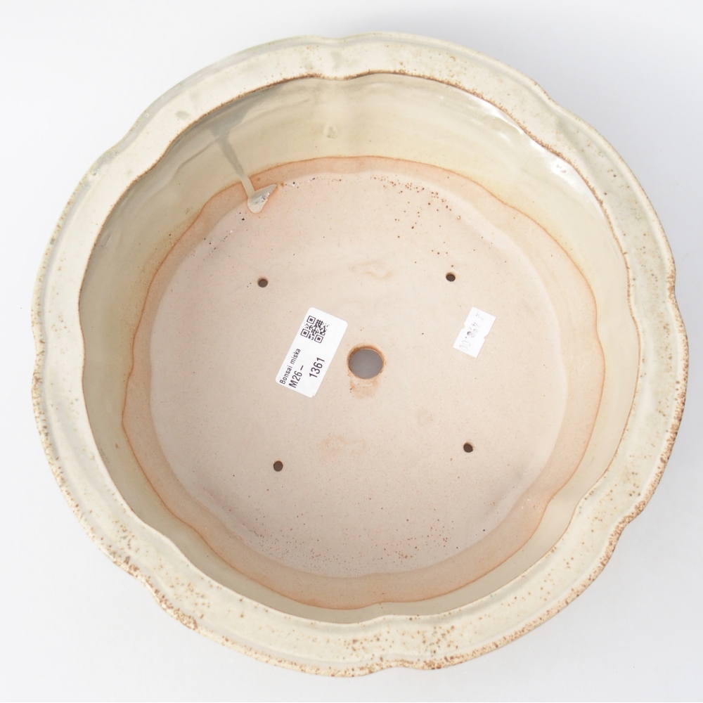 Ceramic bonsai bowl 26 x 26 x 8,5 cm, colour beige