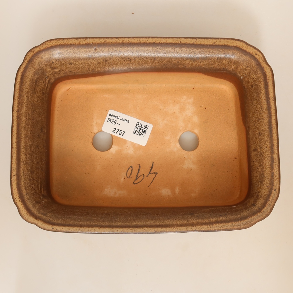 Ceramic Bowl, 20 x 15.5 x 5.5 cm, brown
