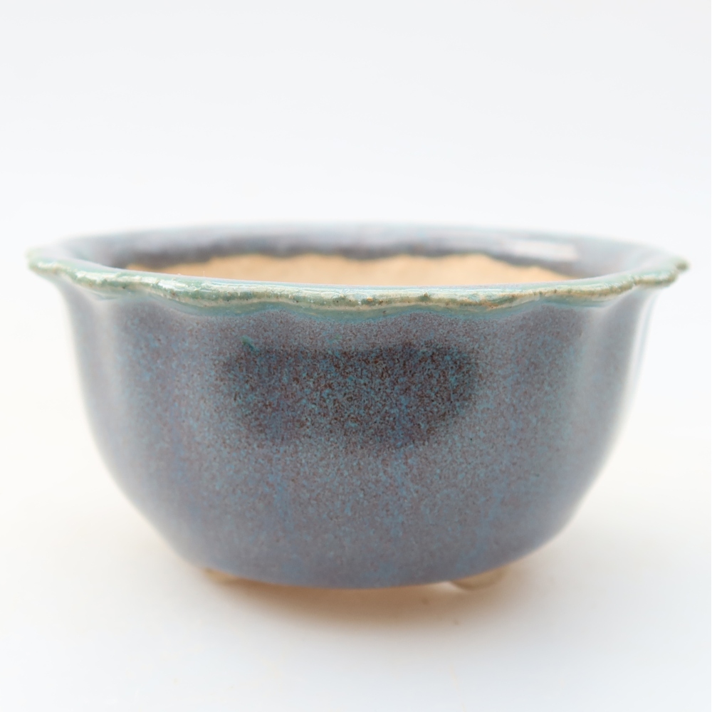 Ceramic bonsai pot, 7 x 7 x 3.5 cm, gray