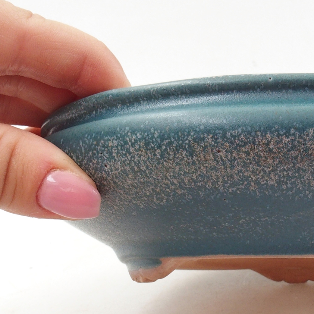 Ceramic bonsai bowl 15,5 x 15,5 x 5 cm, color blue