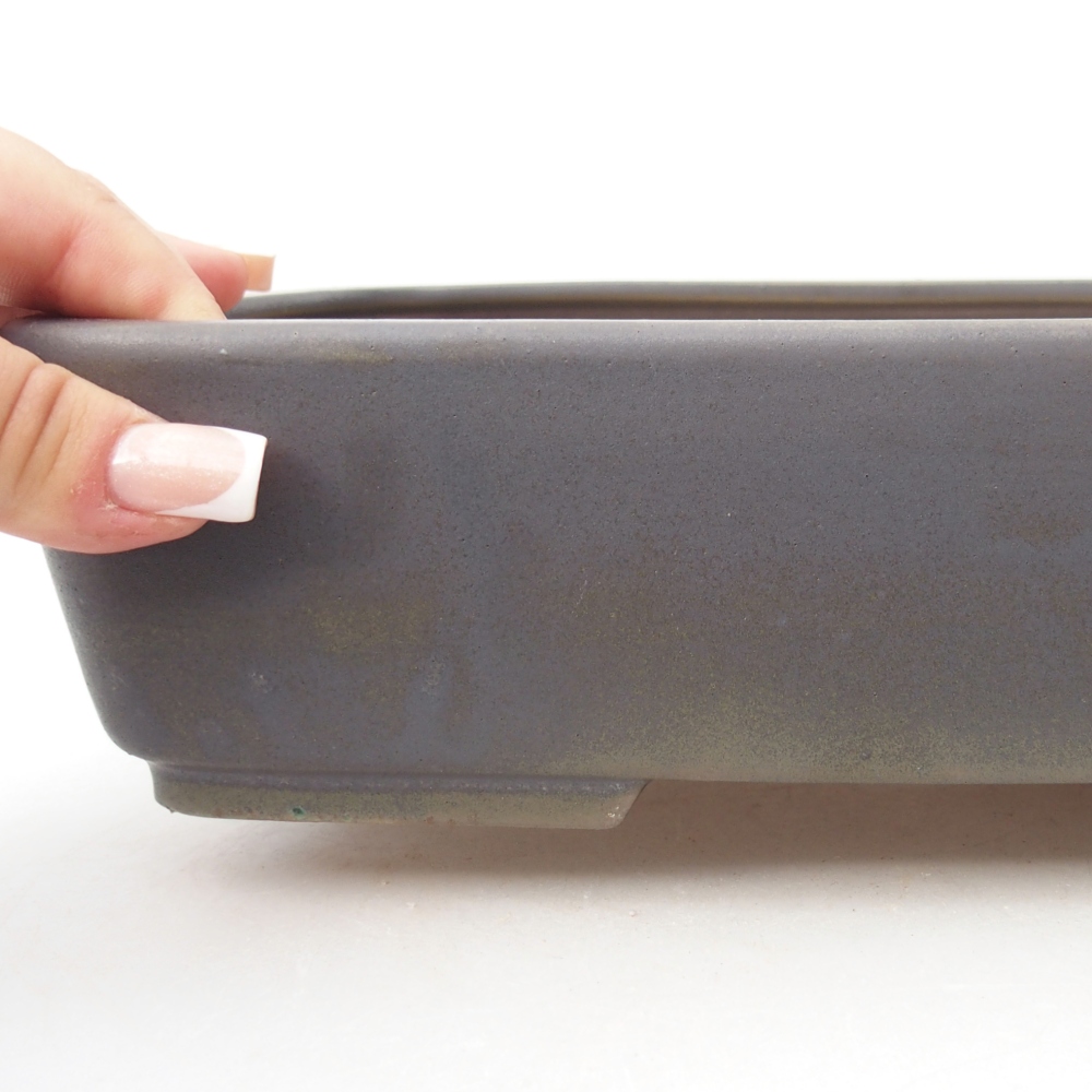 Ceramic bonsai bowl 26,5 x 20,5 x 6,5 cm, grey