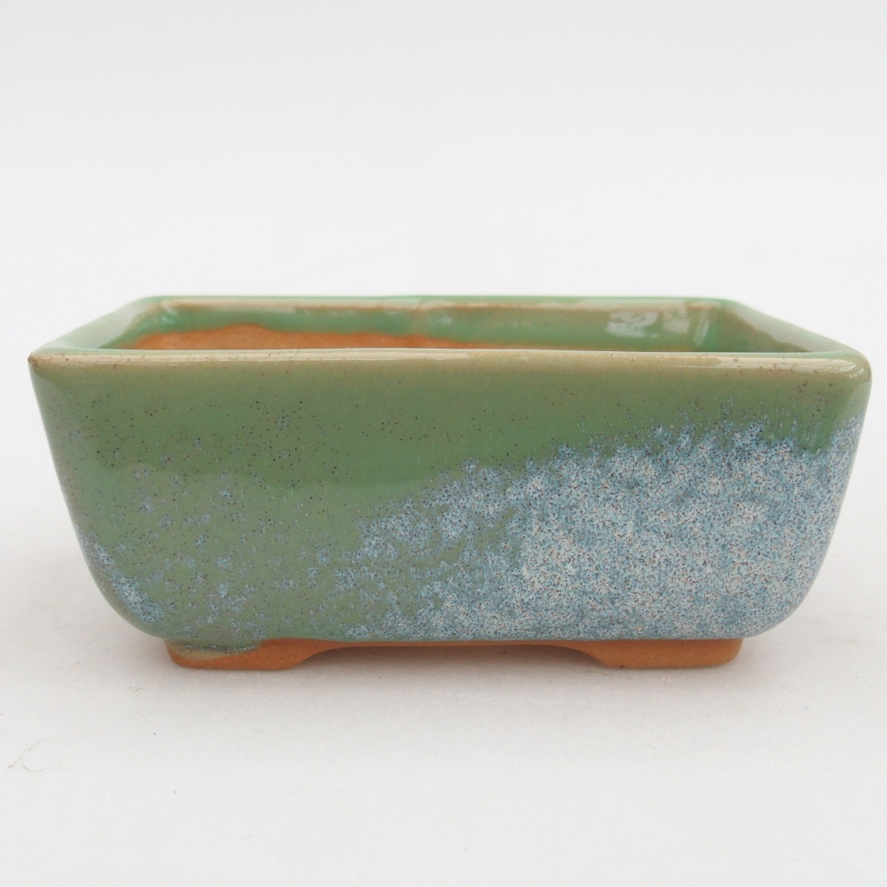 Ceramic bonsai bowl 10,5 x 7,5 x 4,5 cm, green