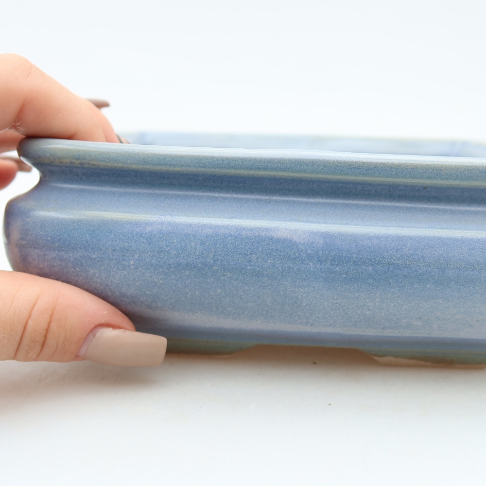 Ceramic bonsai bowl 15,5 x 15,5 x 6 cm, colour blue