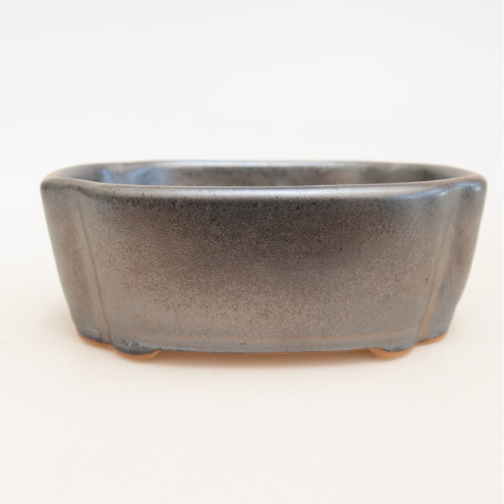 Ceramic bonsai pot, 10.5 x 8 x 4 cm, metallic color