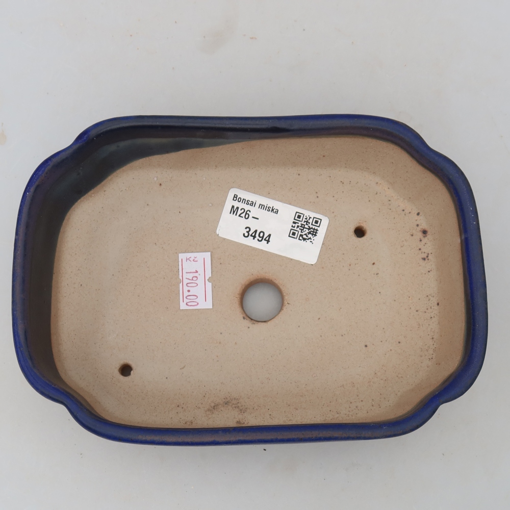 Ceramic bonsai bowl 16 x 11,5 x 4 cm, colour blue
