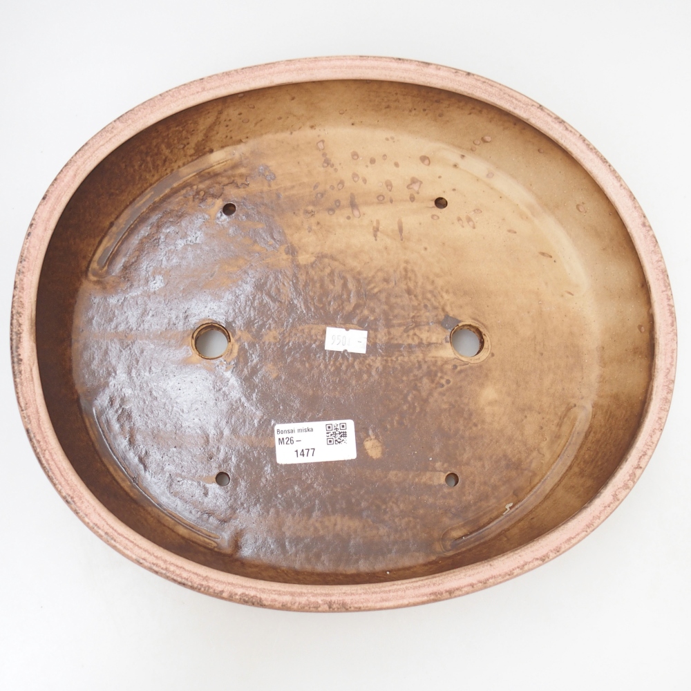 Ceramic bonsai bowl 31,5 x 27,5 x 6 cm, pink