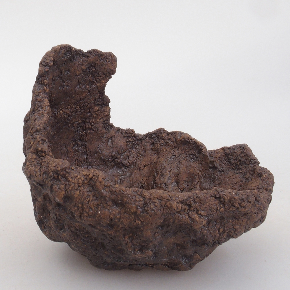 Ceramic shell 9 x 8 x 9,5 cm, brown color