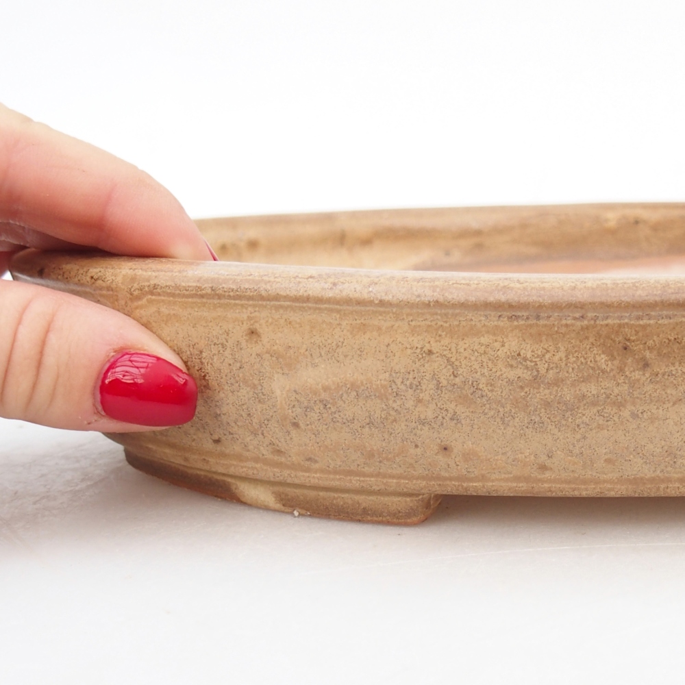 Ceramic bonsai bowl 24 x 20 x 4 cm, colour beige
