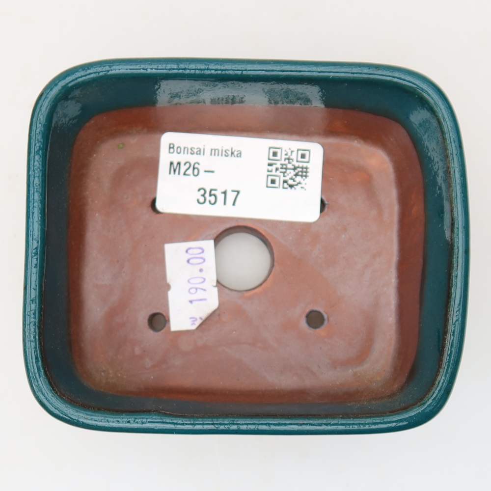 Ceramic bonsai pot, 10 x 8 x 3.5 cm, green