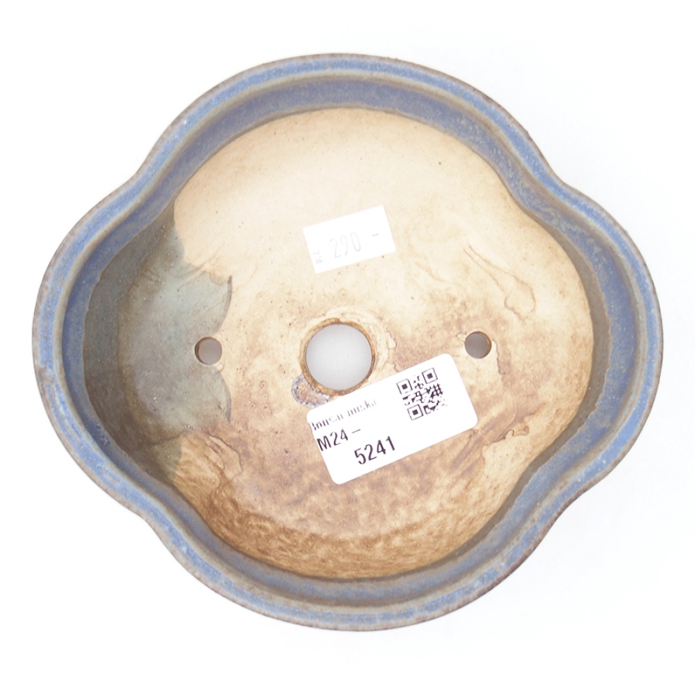 Ceramic bonsai bowl 13,5 x 13 x 5 cm, color blue