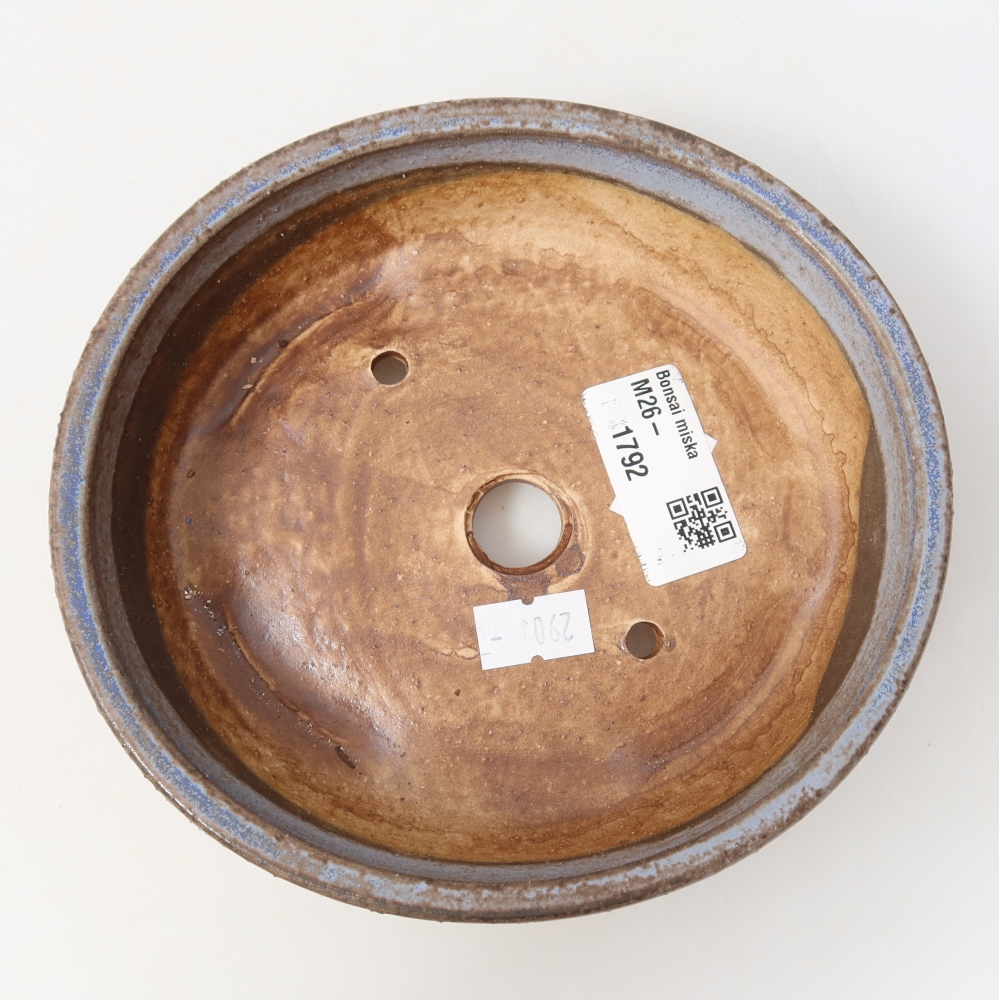 Ceramic bonsai pot, 15 x 14 x 4 cm, blue