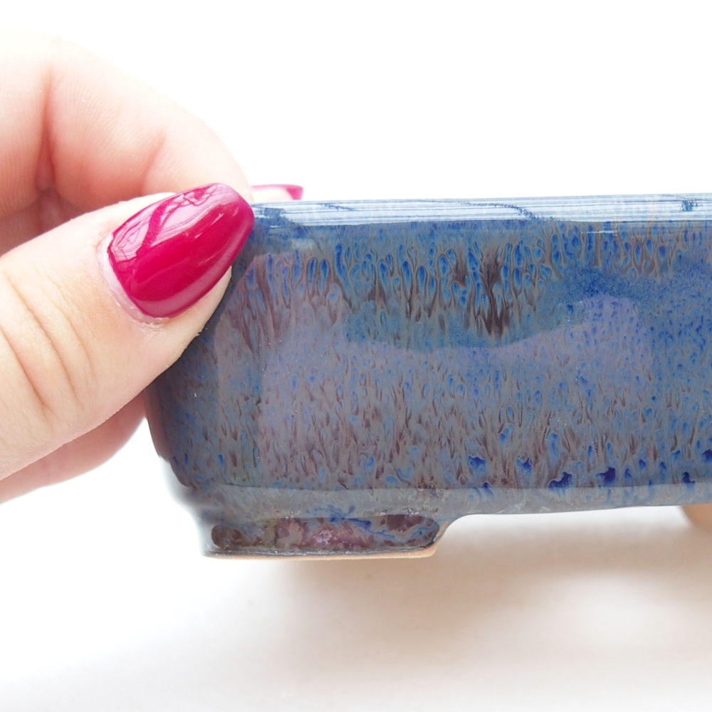 Ceramic bonsai bowl  12,5 x 10 x 4 cm, color blue